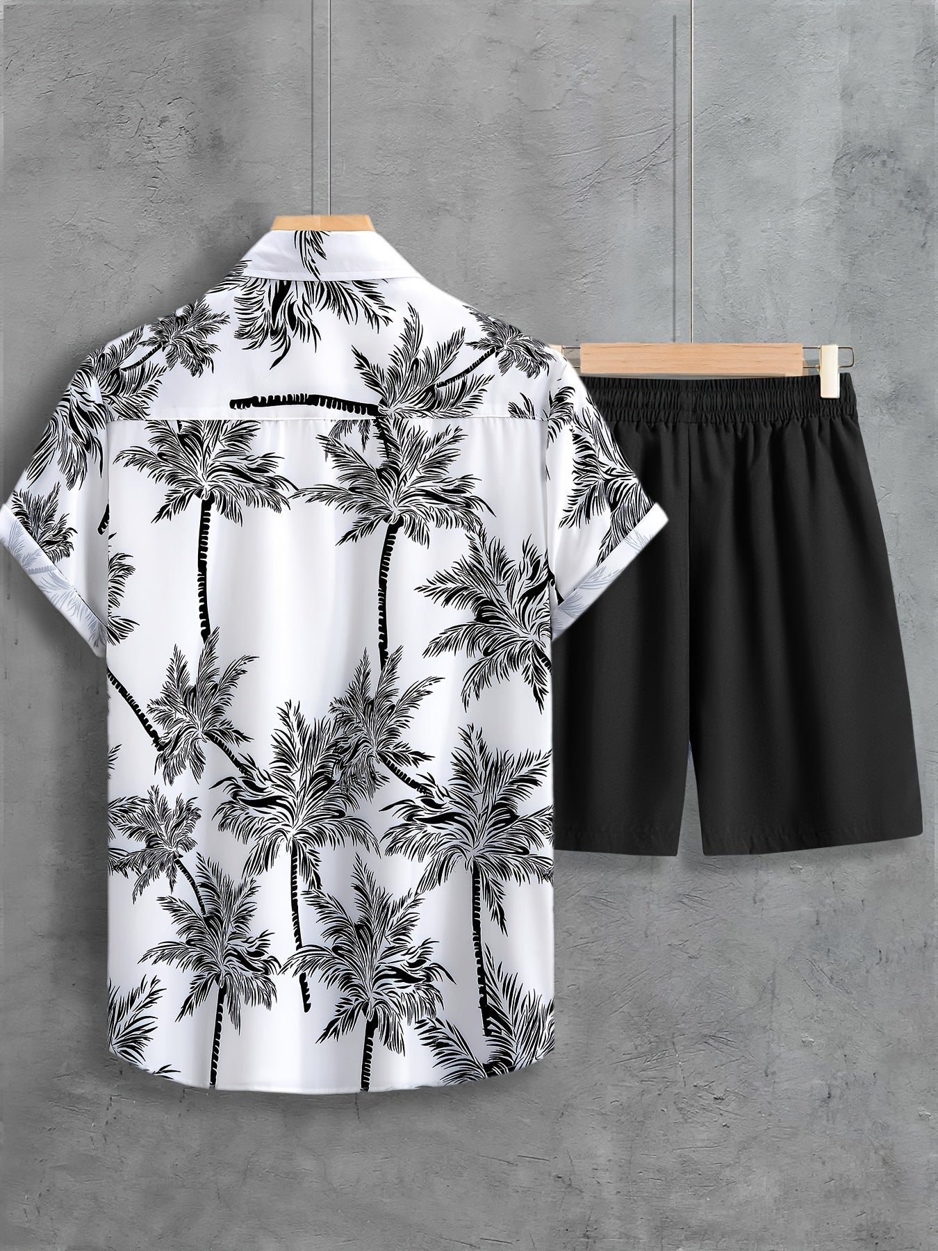 Hawaii Shirt And Drawstring Shorts Set For Summer