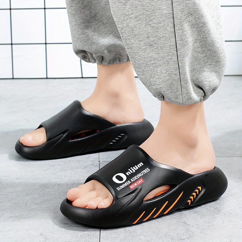 Men's Trendy Street Style Color Block Open Toe Breathable Chunky Slippers