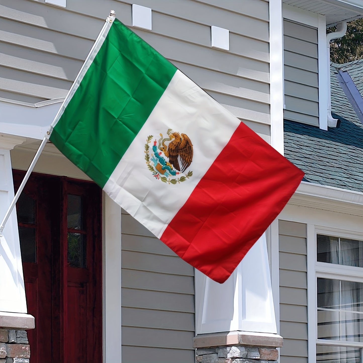 Mexican Flag With Brass Grommet, 3x5 Feet