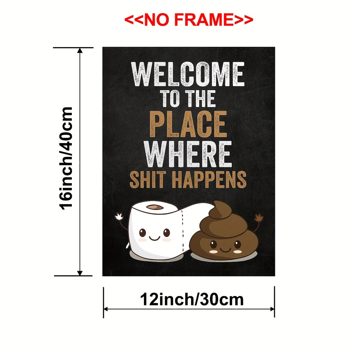1pc Humorous Frameless Bathroom Canvas Art Print, 30.48x40.64 cm