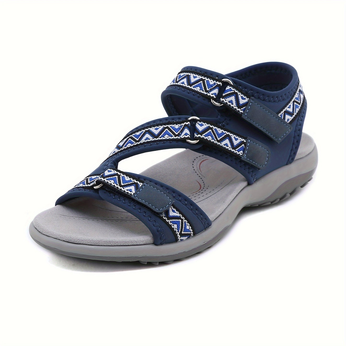 Women's Sporty Flat Sandals with Hook-and-Loop Fastener