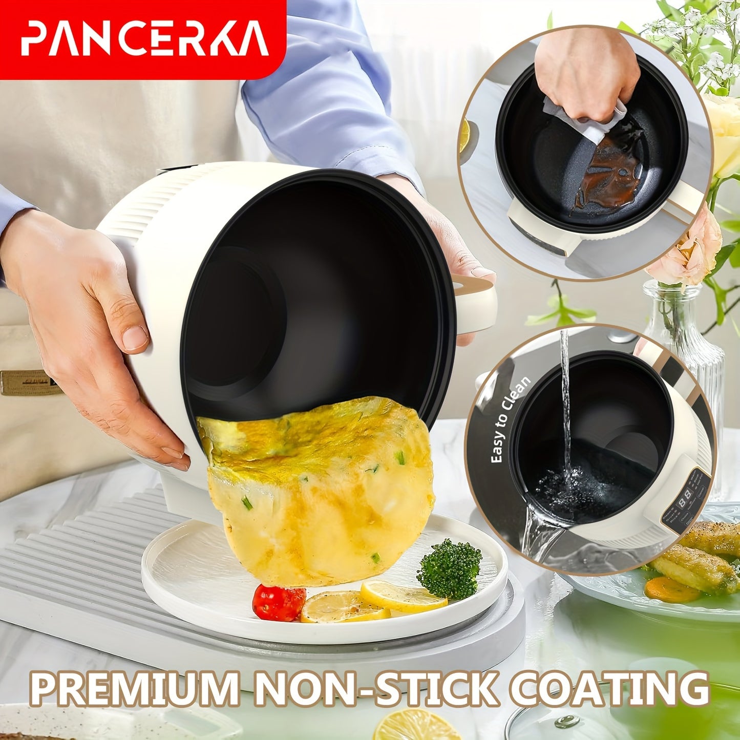 1.0L Multifunctional Non-Stick Steamer with Intelligent Mechanical Buttons