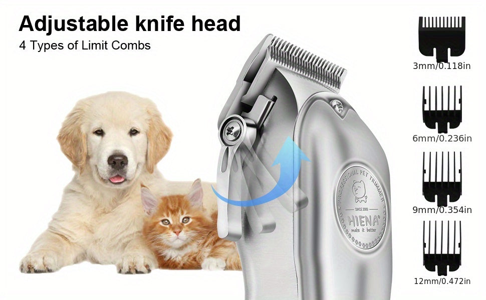 Rechargeable Low-Noise Cordless Dog Clippers for Grooming