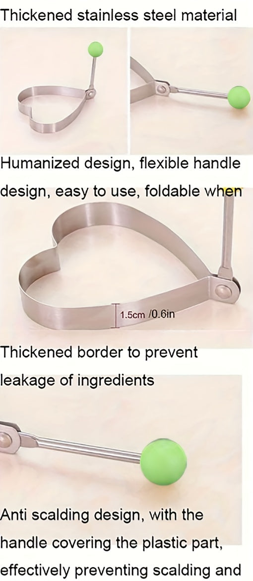 5/7/10pcs set of thickened stainless steel egg fryer model