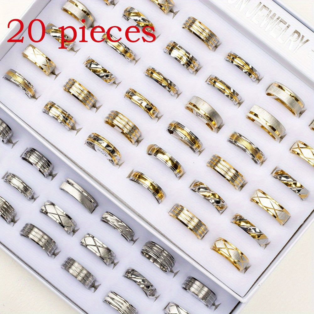 New Waterproof And Sweat-proof High-quality Two-color Stainless Steel Ring