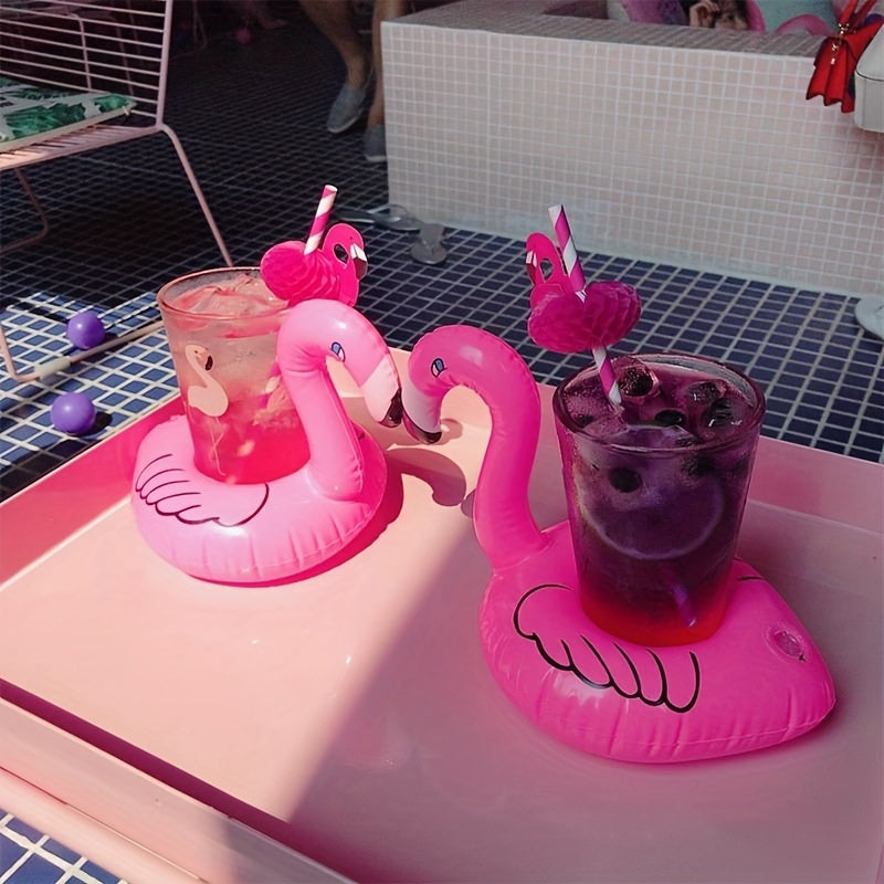 9pcs/set, Inflatable Cup Holder, Water Bottle Coaster, Water Drink Cup Holder With Air Pump