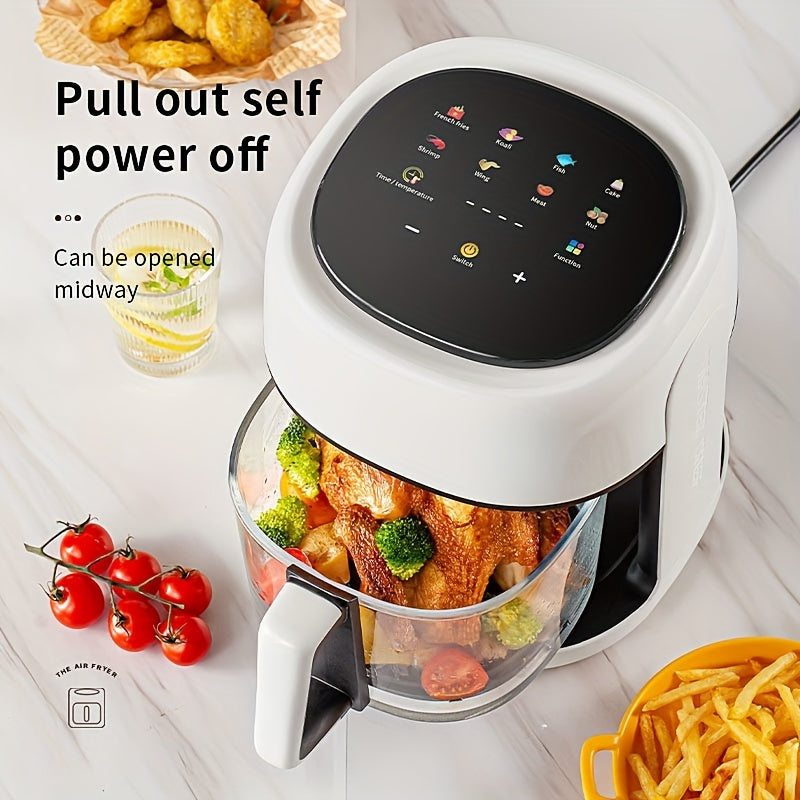 Air Fryer, Intelligent Compact Air Fryer, Glass 360 ° Observation Window