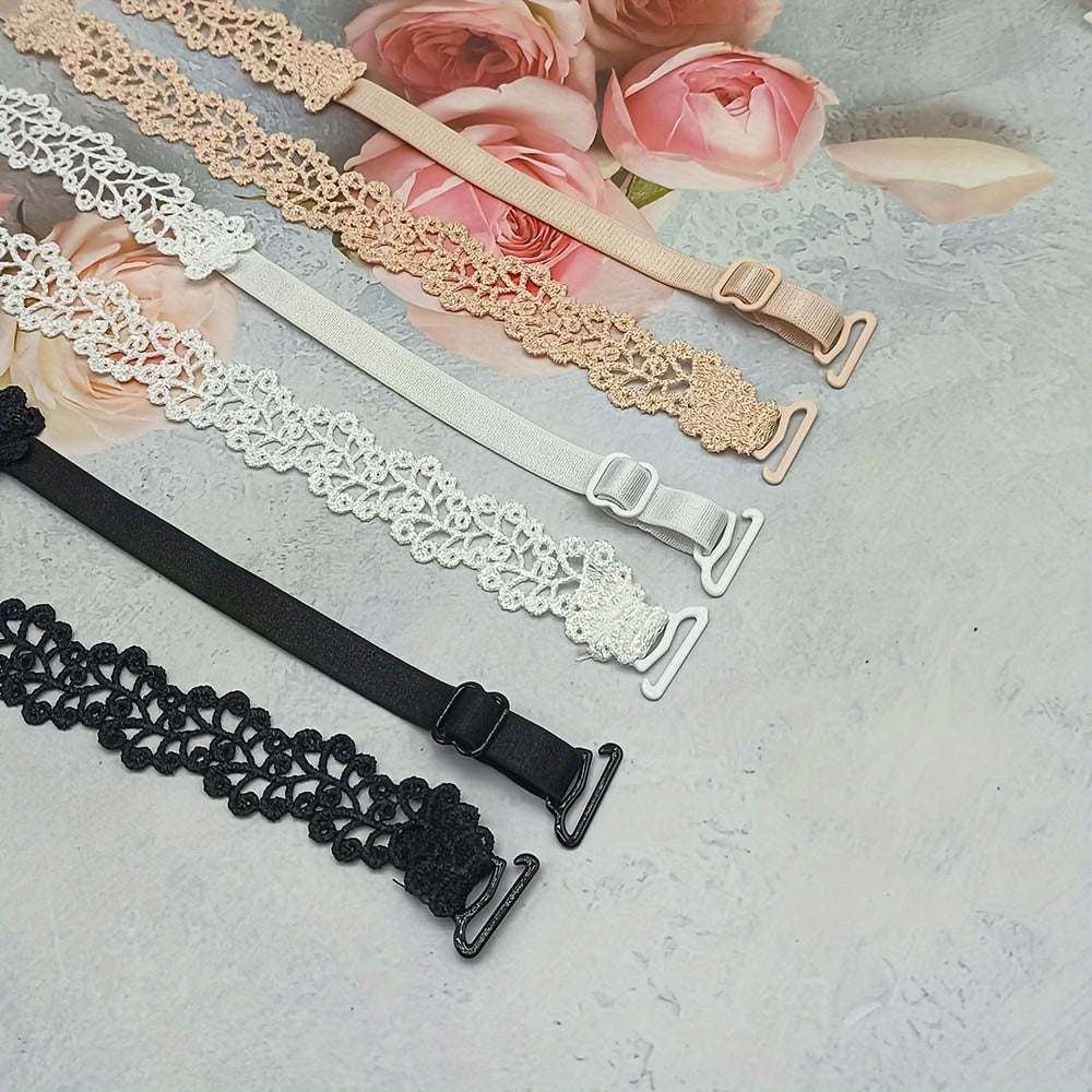 1 Pair Floral Bra Straps - Adjustable Replacement Shoulder Straps for Lingerie