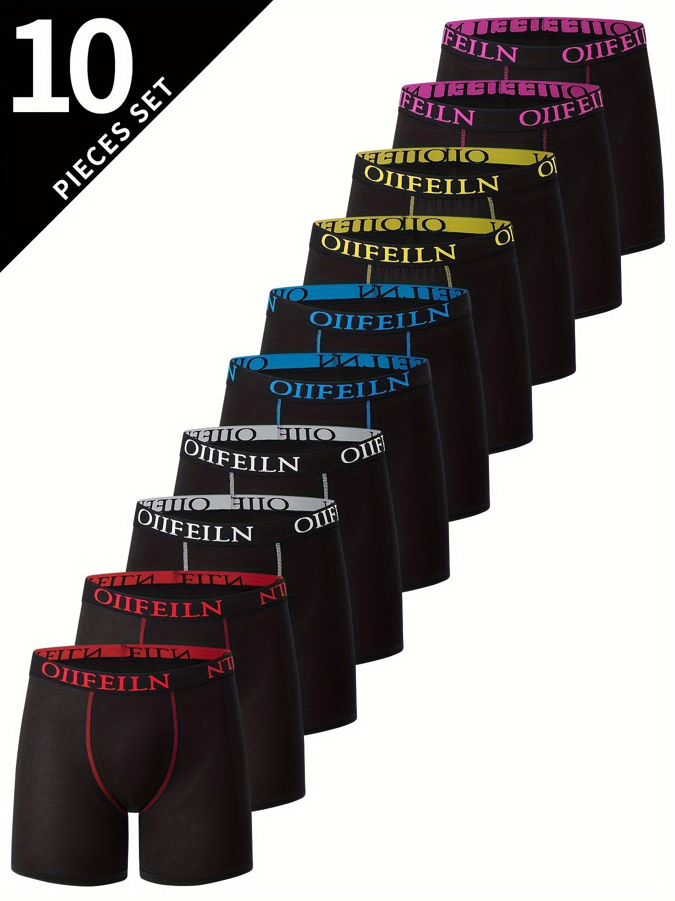 10pcs Men's Breathable Boxer Briefs