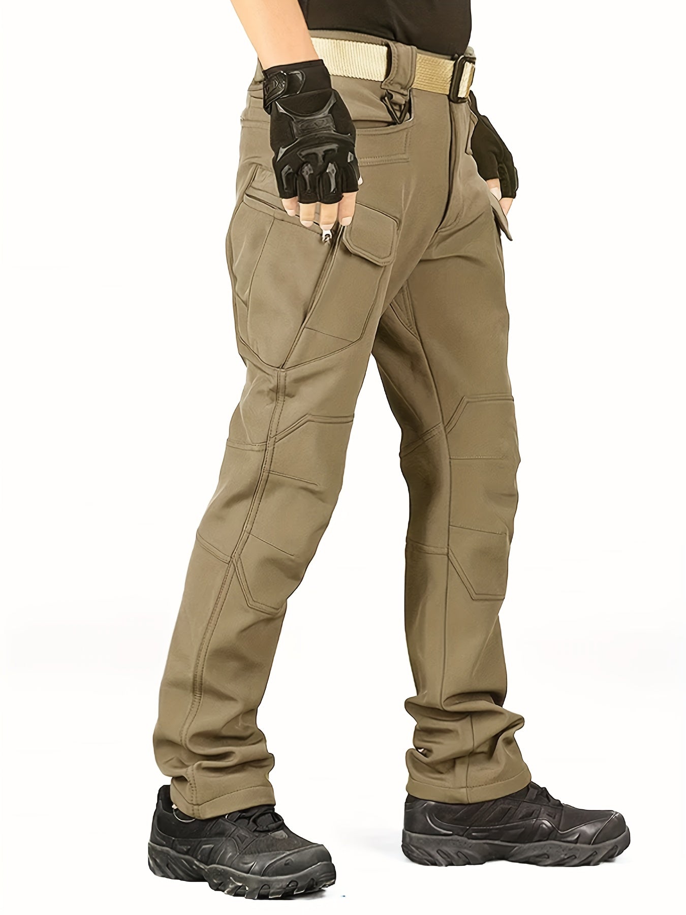 Men'S Fleece-Lined Work Pants - Thick, Tactical, Multi-Pocket Design