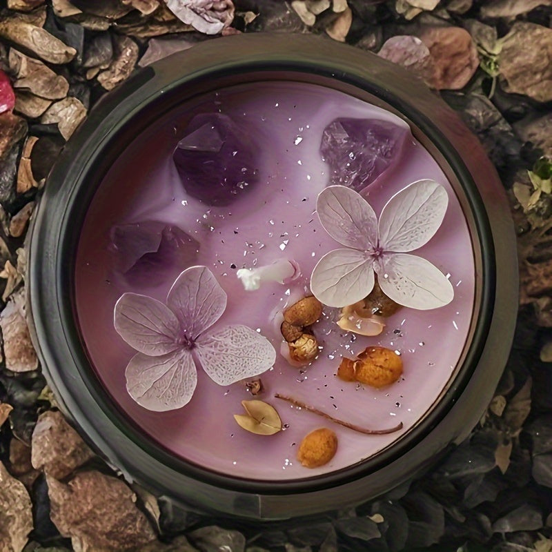 Lavender Candle - Aesthetic Fragrance Cute Purple Embedded Crystal