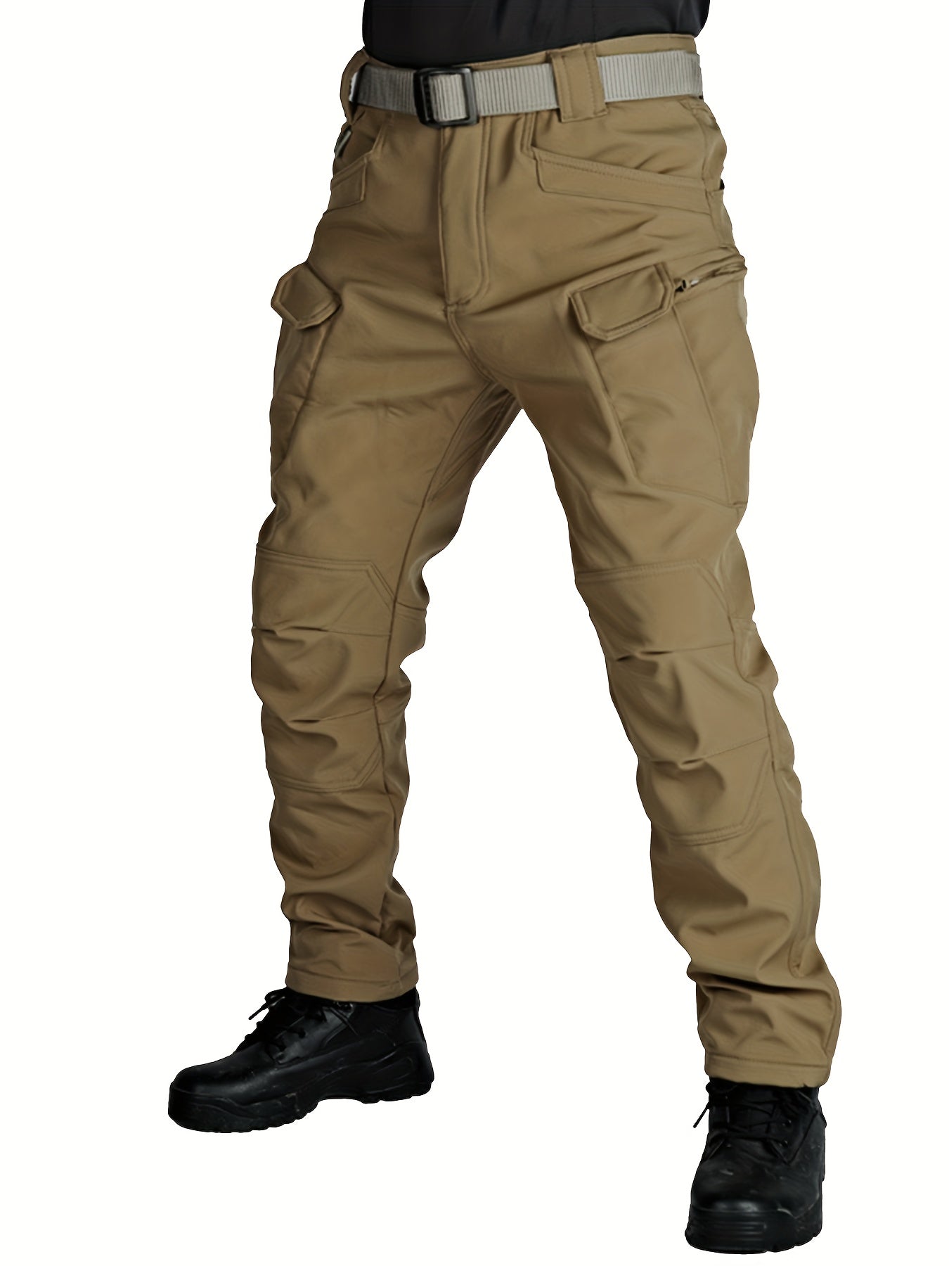 Men'S Fleece-Lined Work Pants - Thick, Tactical, Multi-Pocket Design