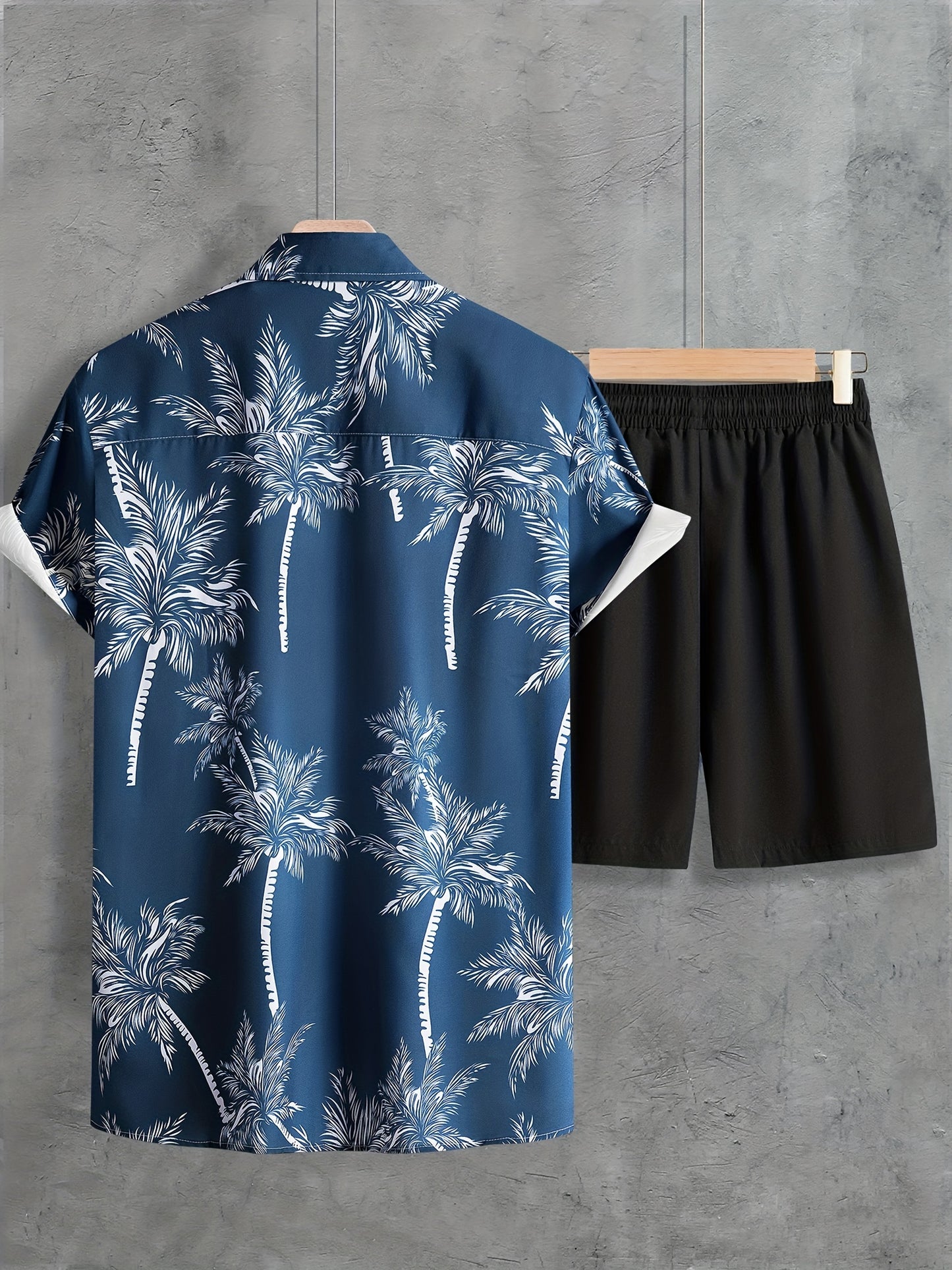 Hawaii Shirt And Drawstring Shorts Set For Summer