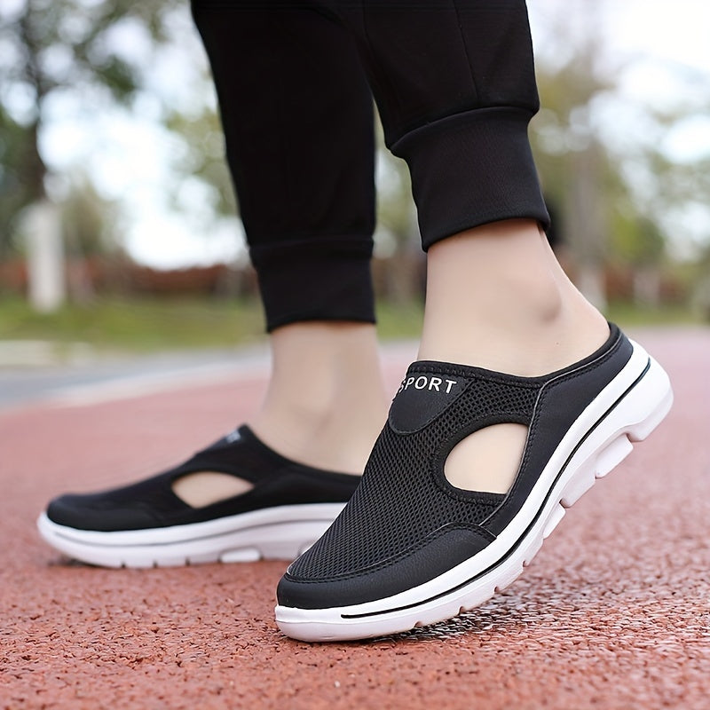 PLUS SIZE Men's Mesh Breathable Slides, Casual Non Slip Slippers