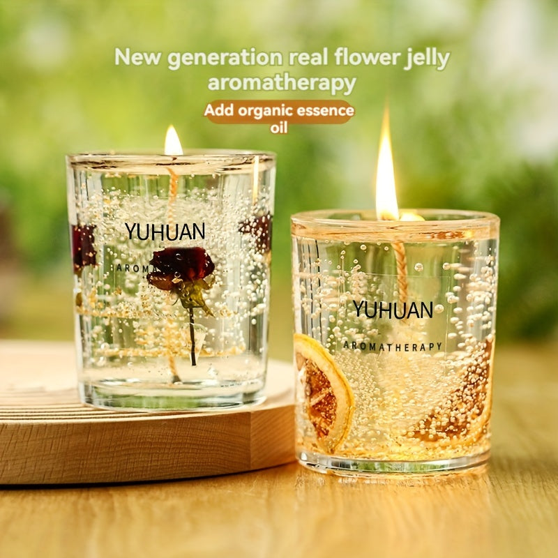 1pc 160g, burning time for 20 hours, real flower jelly scented candle