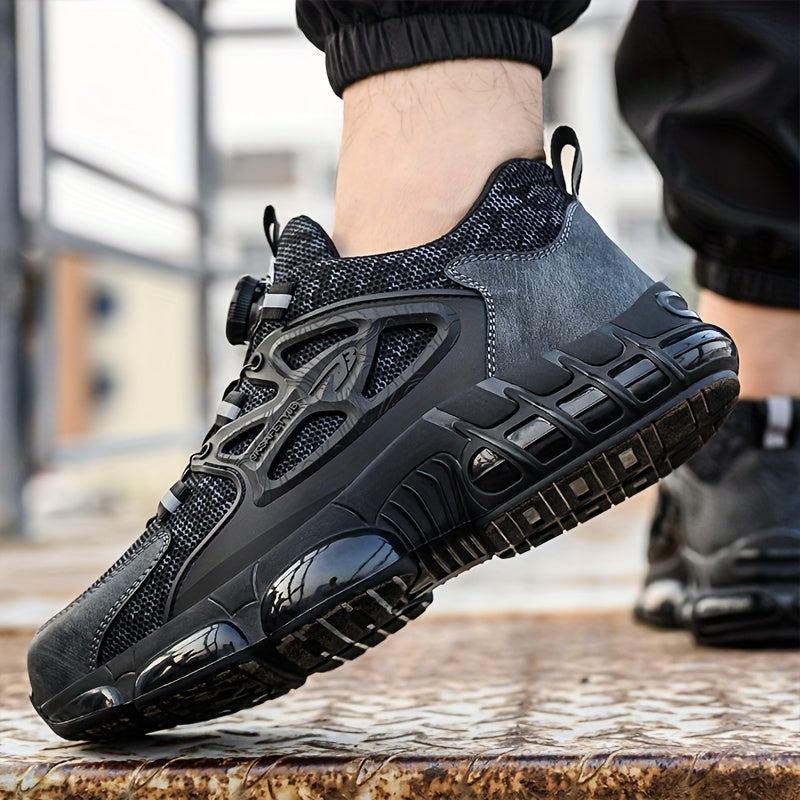 Stylish Men'S Safety Work Shoes with Steel Toe & Puncture Protection