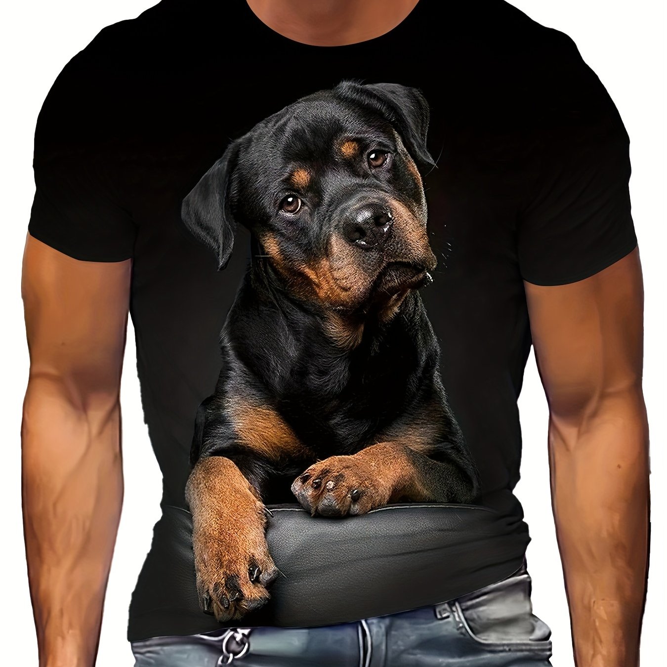 Men's Fashion Dog Print Sports T-shirt