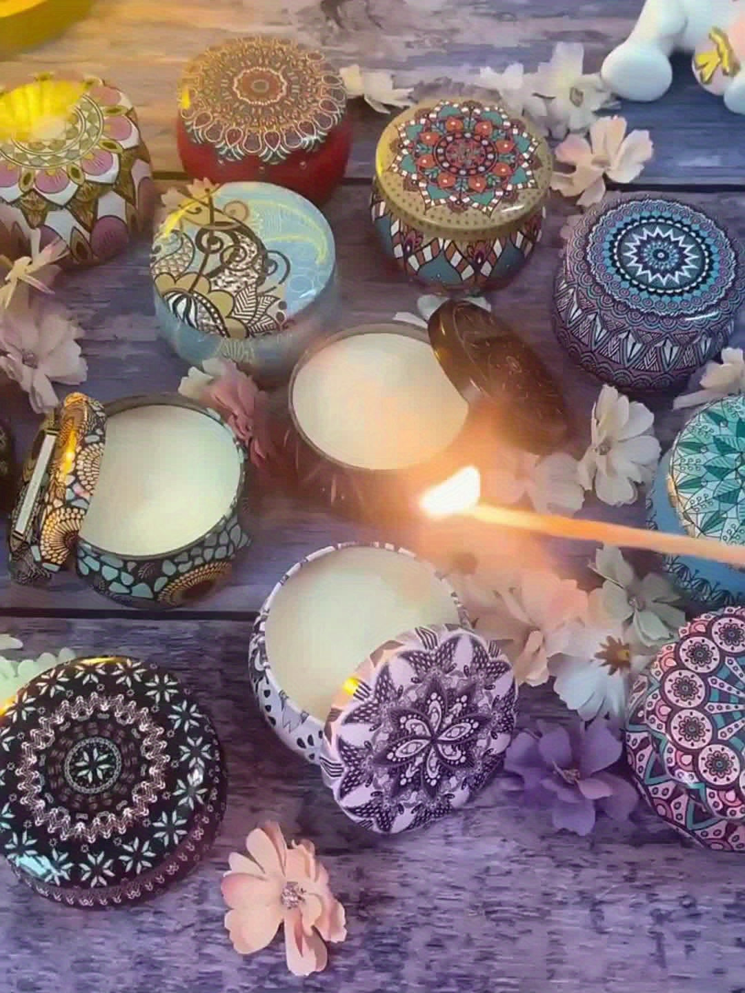 A Gift Set of 4 Scented Candles in a Box