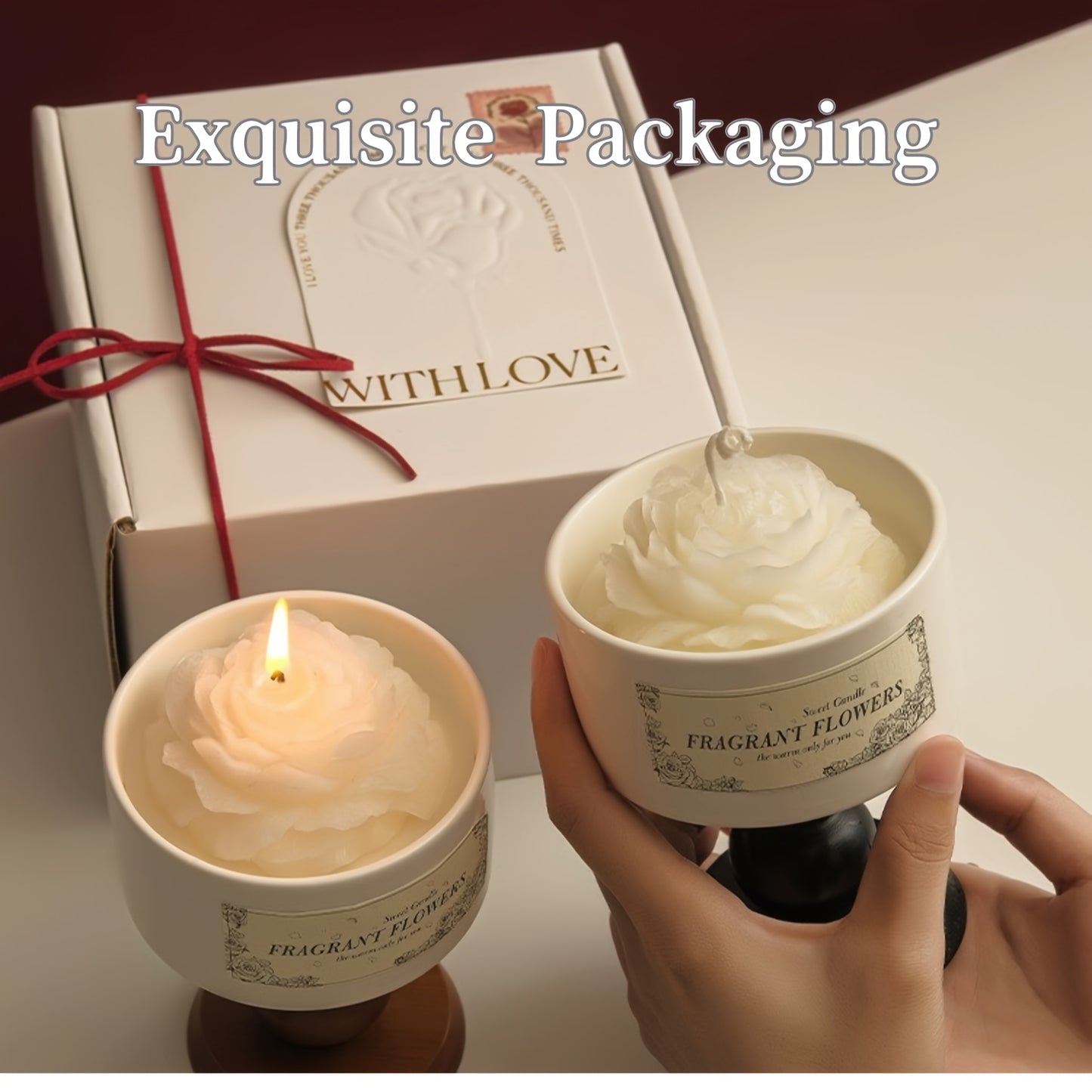 Luxurious Flower-Shaped Gardenia Candle