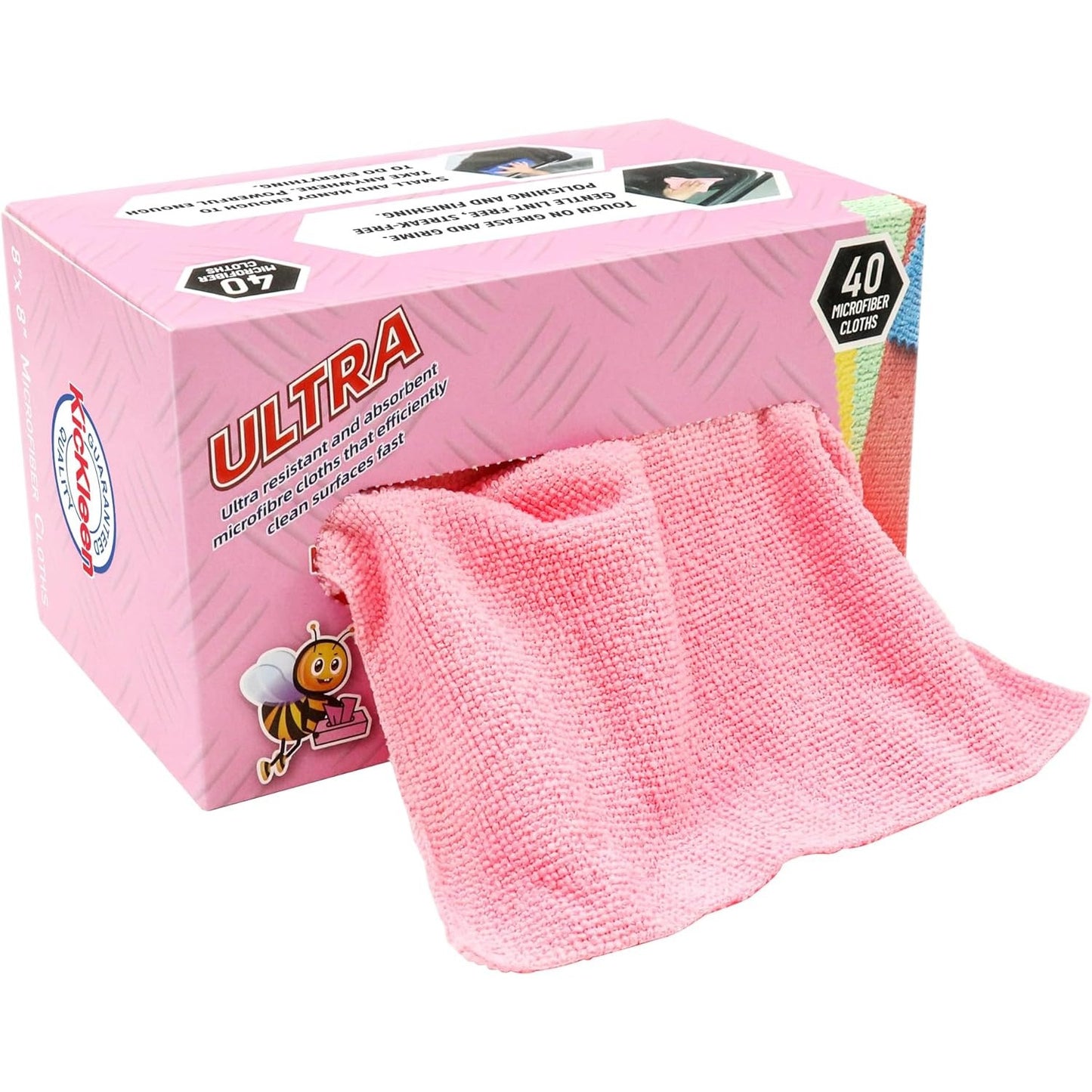 Set 40 Lavete Microfibră Ultra-Fine cu Cutie – Reutilizabile, Fără Scame