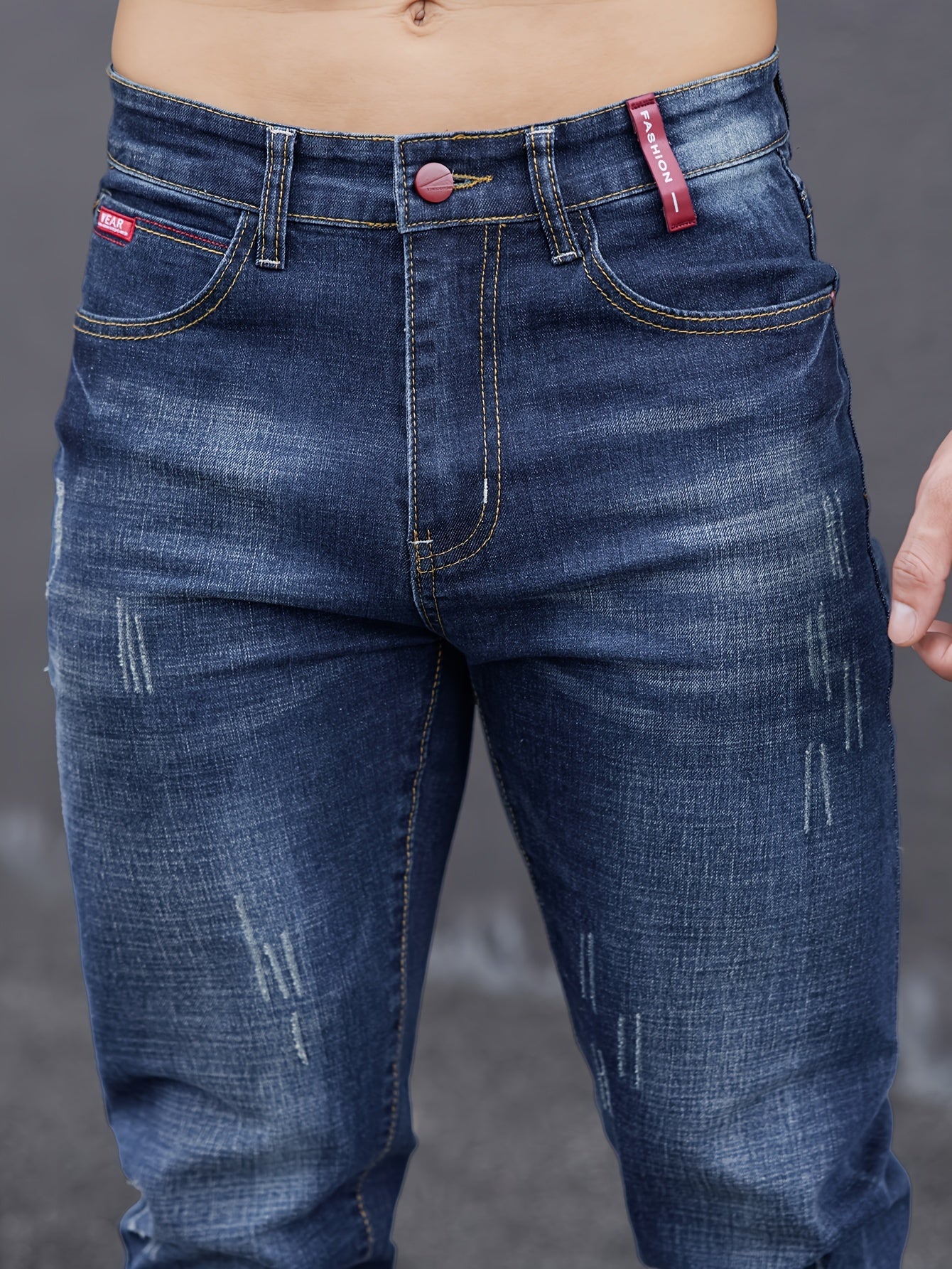 Men's Premium Slim-Fit Washed Jeans