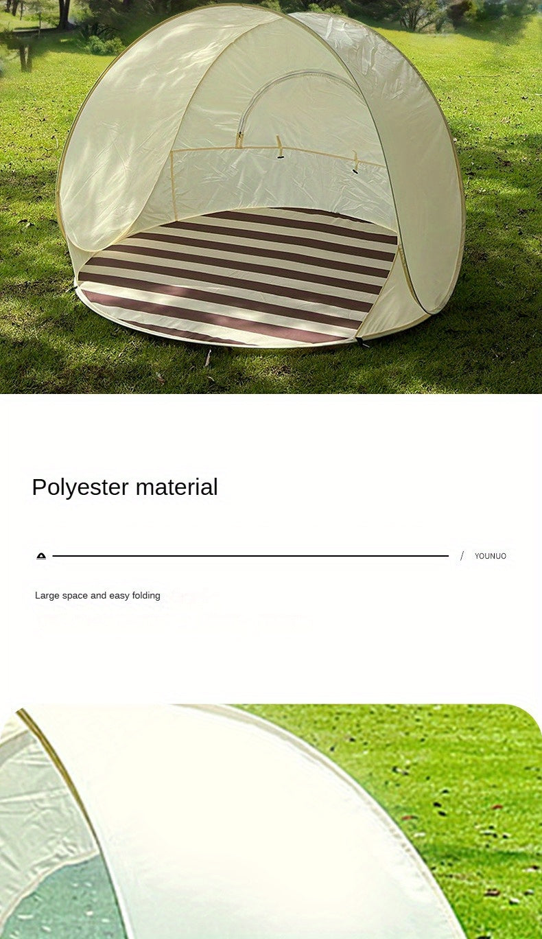 3-4 Person Outdoor Beach Tent - Easy Setup, Foldable, Sunshade with Zipper Closure