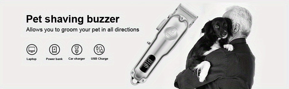 Rechargeable Low-Noise Cordless Dog Clippers for Grooming