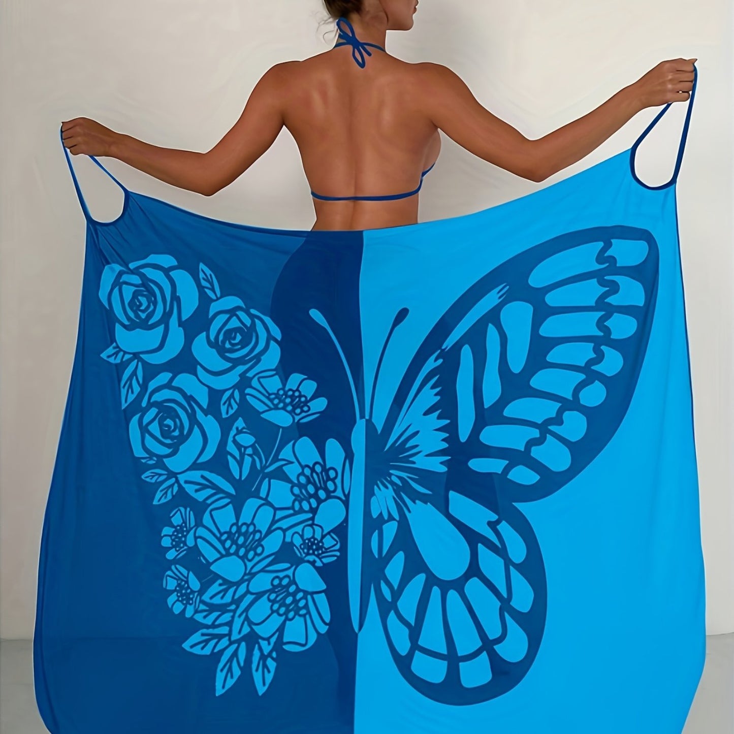 Butterfly Print Beach Cover-Up Dress