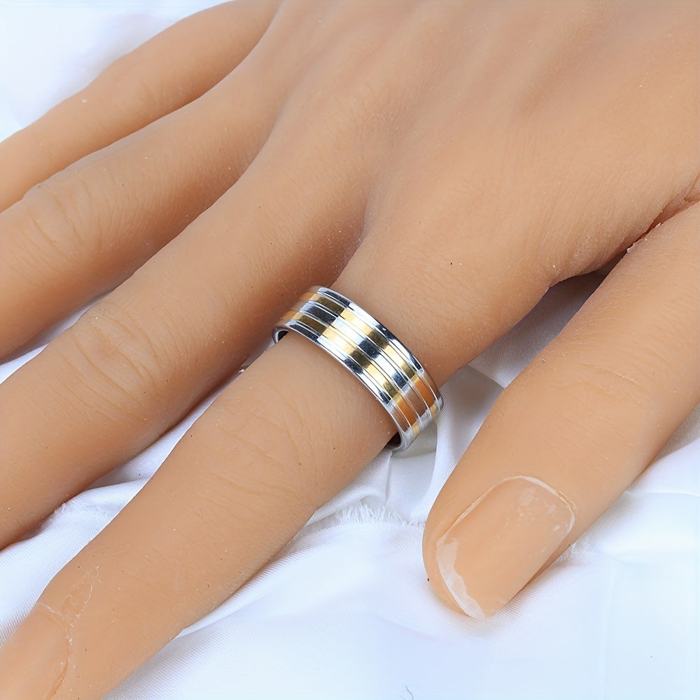 New Waterproof And Sweat-proof High-quality Two-color Stainless Steel Ring