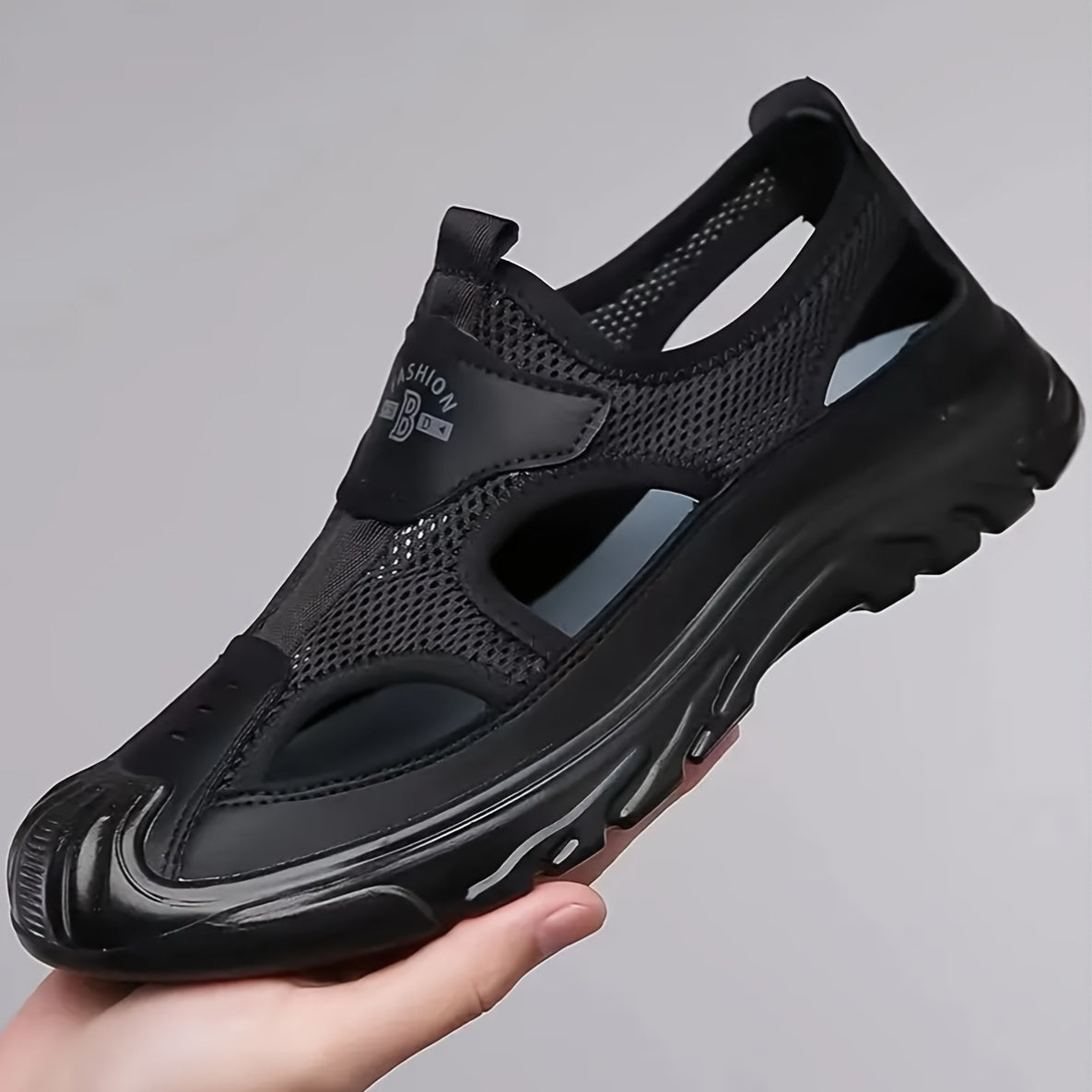 Men'S Breathable Sports Sandals, Solid Color, All-Season Casual Sneakers