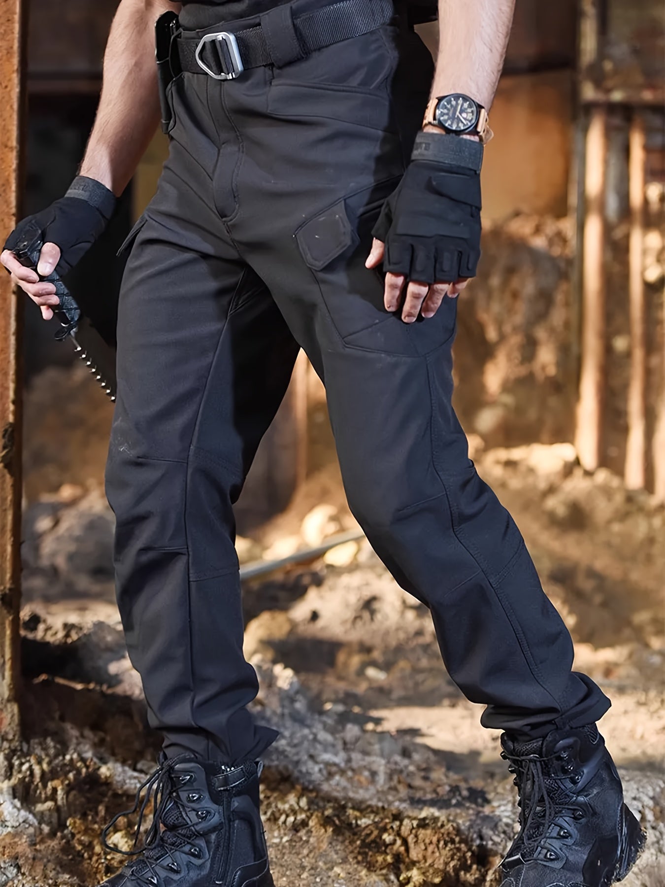 Men'S Fleece-Lined Work Pants - Thick, Tactical, Multi-Pocket Design