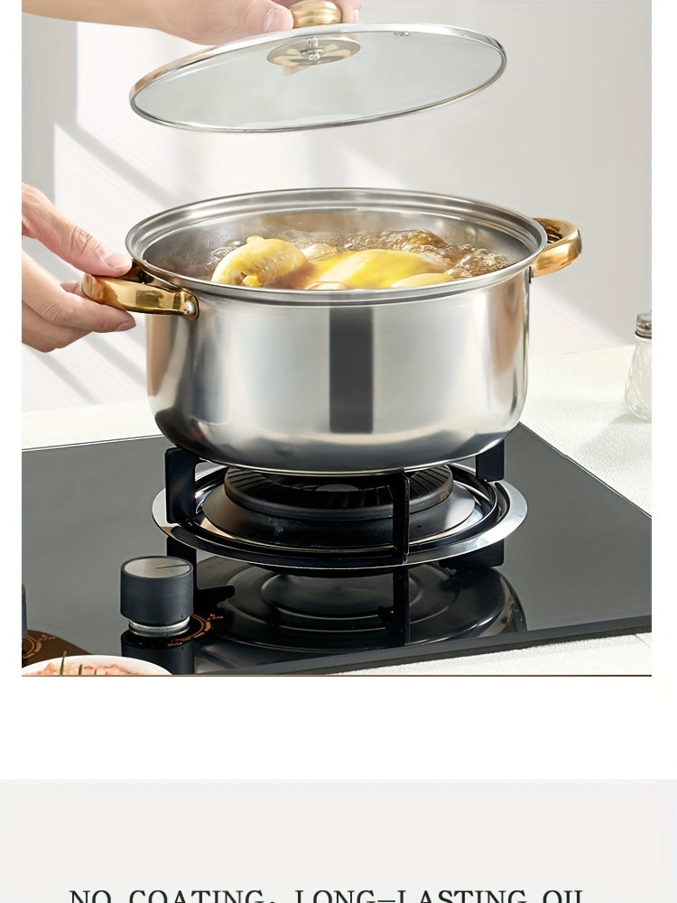 Set 12 Piese Inox cu Mânere Aurii