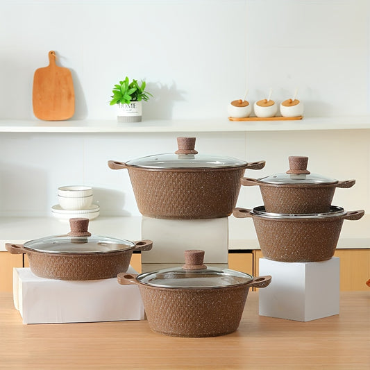 Titlu scurt: Set Vase de Gătit Versatile – Culoare Coffee