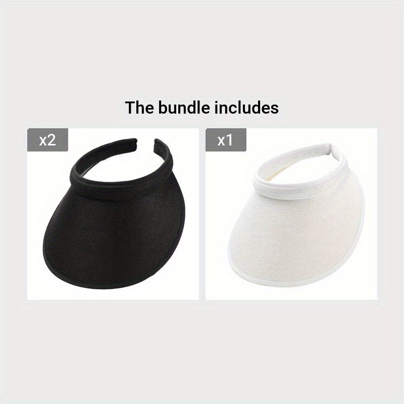 Solid Color Casual Visor Hat Wide Brim UV Protection