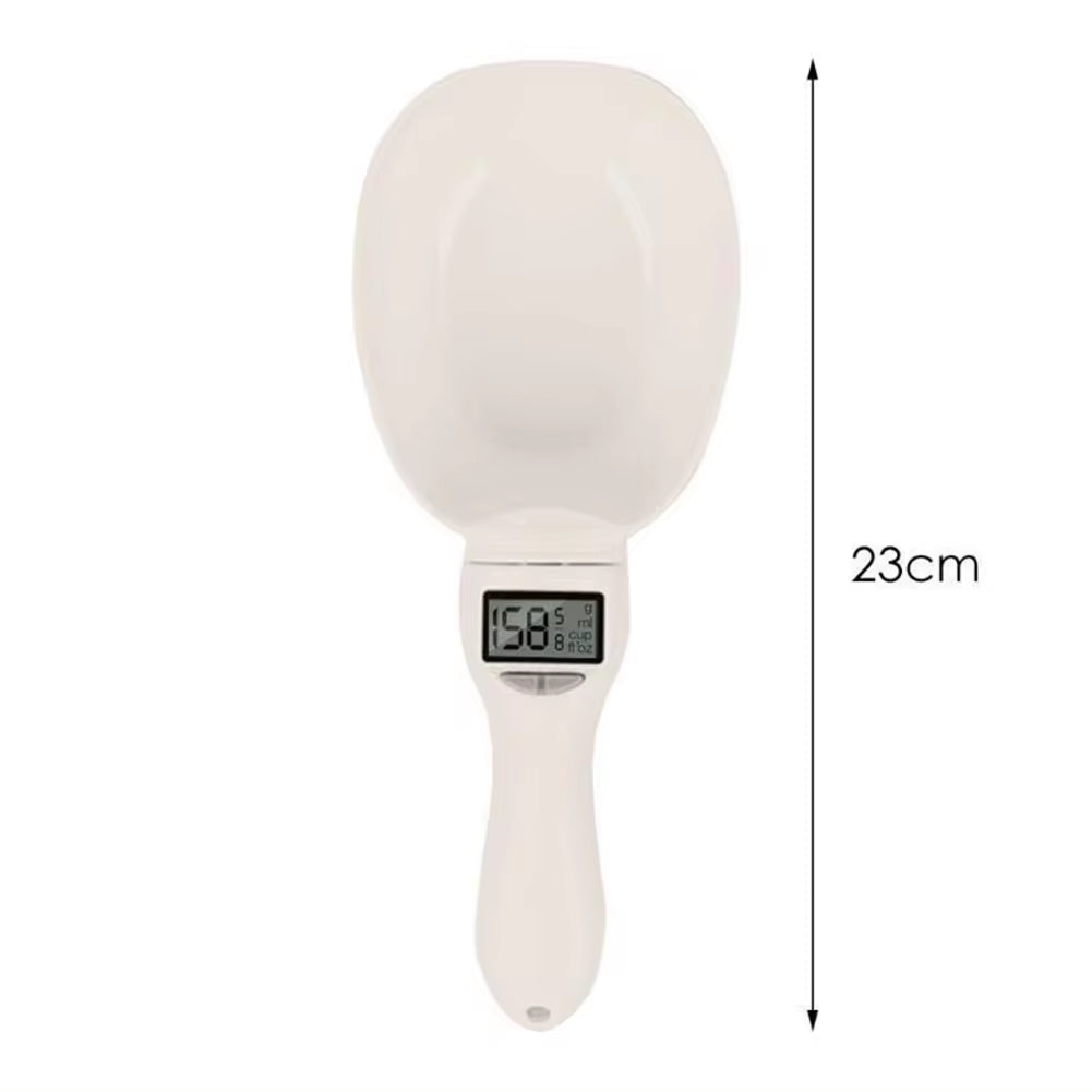 Digital Pet Food Scale with Measuring Spoon for Dogs and Cats - Electronic Weighing Tool with Volume Display