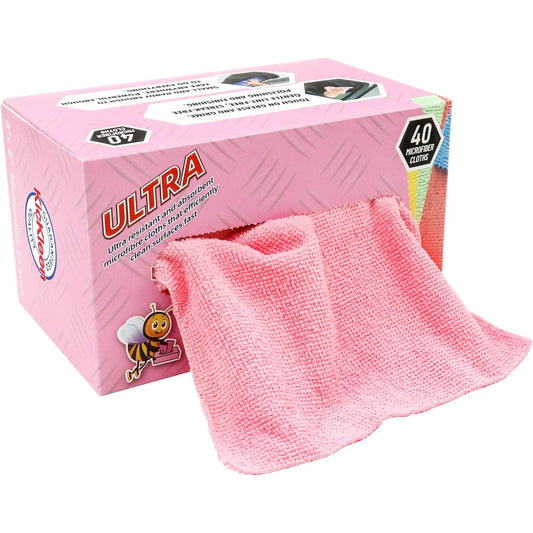 Set 40 Lavete Microfibră Ultra-Fine cu Cutie – Reutilizabile, Fără Scame