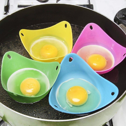 Set of 4 Non-Stick Silicone Egg Poachers for Microwave