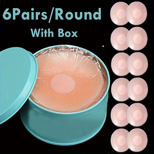 12 Pairs of Reusable Silicone Nipple Covers with Adhesive Pads
