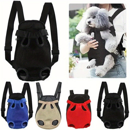 Breathable Mesh Pet Carrier Backpack With Adjustable Straps, Zipper Closure