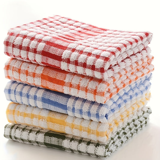 Set 5 Prosoape de Bucătărie în Carouri – Colorate, Absorbante, Reutilizabile