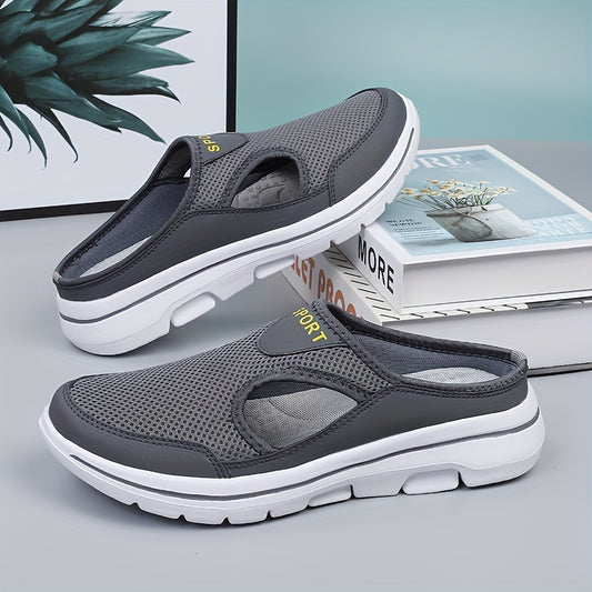 PLUS SIZE Men's Mesh Breathable Slides, Casual Non Slip Slippers