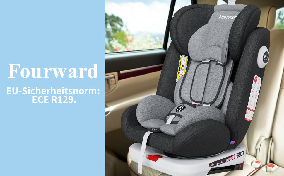 Child Baby Car Seat 360° Rotatable , Rest Position 5-Point Harness