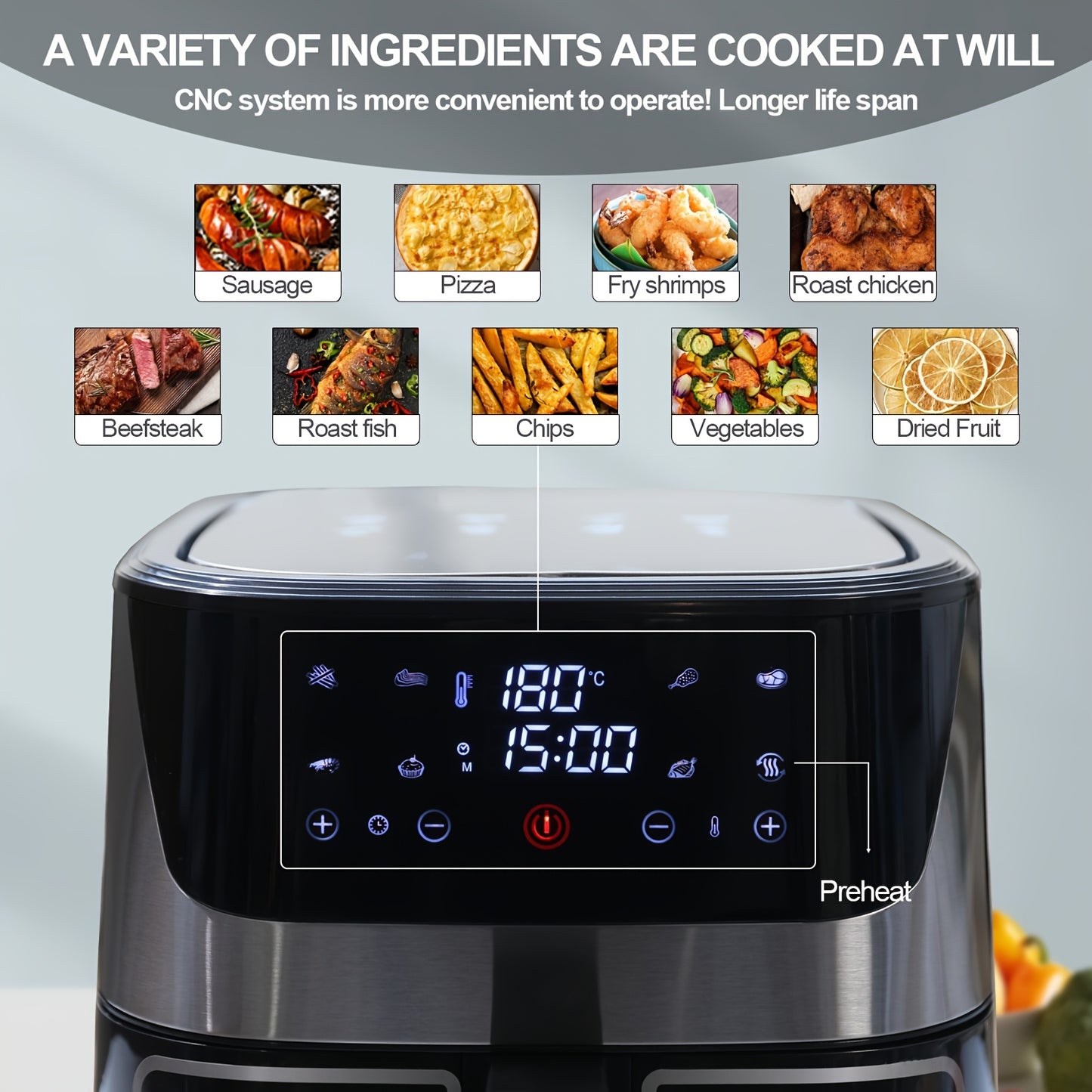 Smart Touch Screen Air Fryer