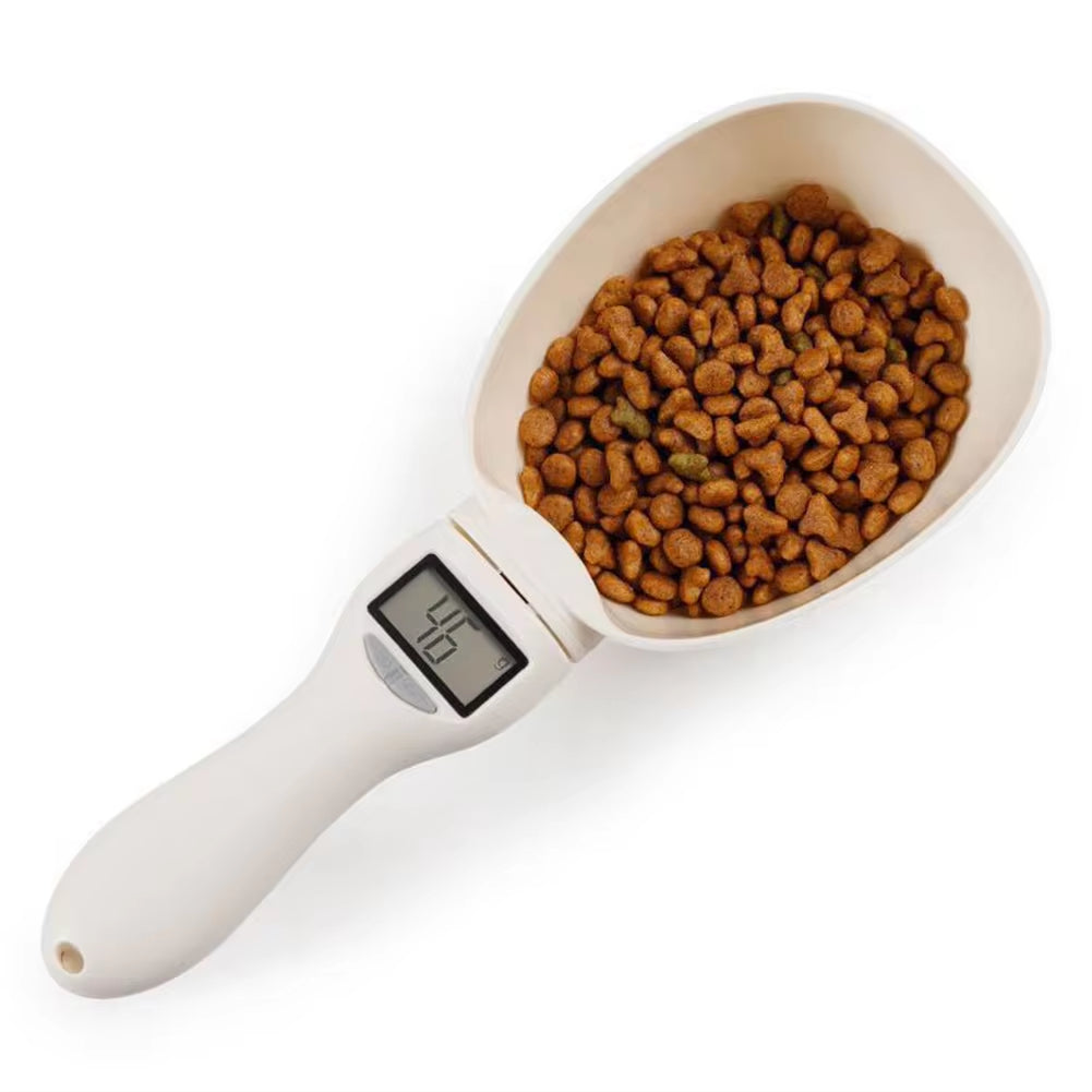 Digital Pet Food Scale with Measuring Spoon for Dogs and Cats - Electronic Weighing Tool with Volume Display