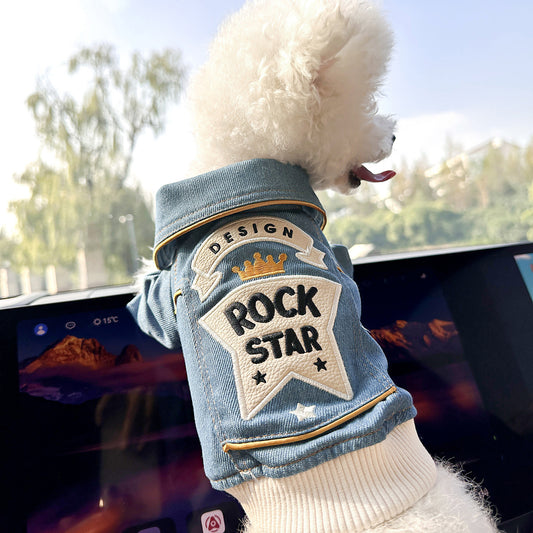 Chic Denim Dog Jacket for Small Breeds