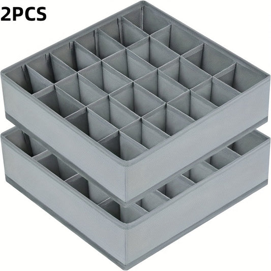 2-Pack Foldable Sock and Underwear Organizer with 24 Compartments
