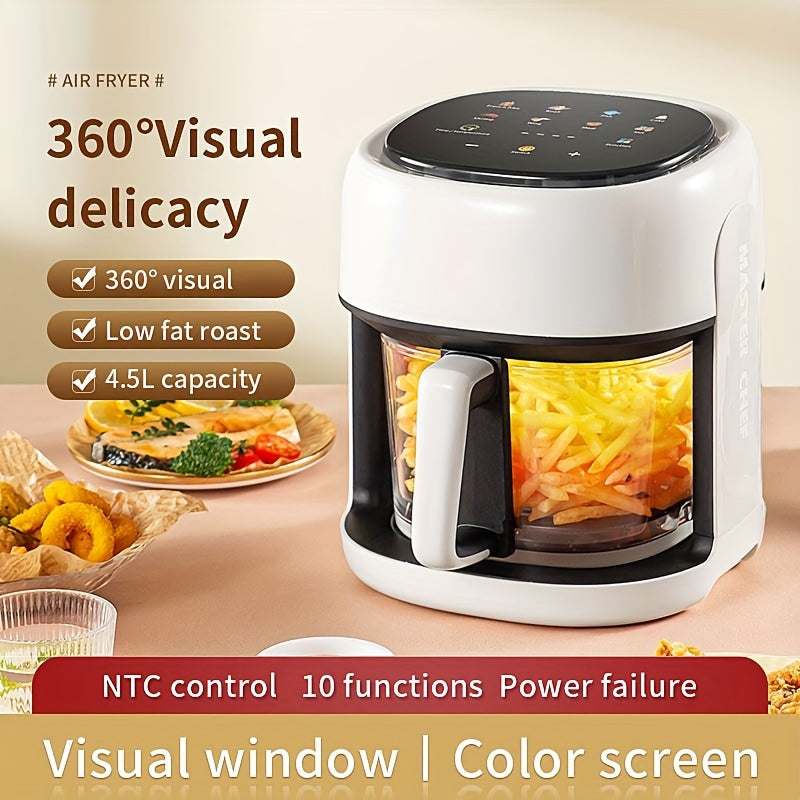 Air Fryer, Intelligent Compact Air Fryer, Glass 360 ° Observation Window