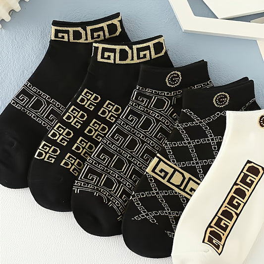 5-Pack Men'S Vintage Ethnic Knit Crew Socks