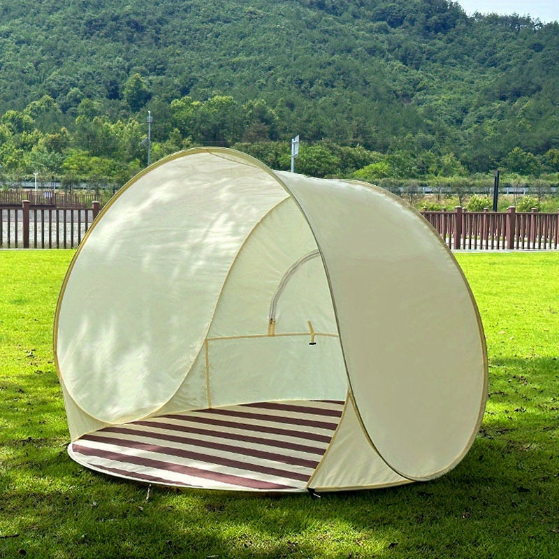 3-4 Person Outdoor Beach Tent - Easy Setup, Foldable, Sunshade with Zipper Closure
