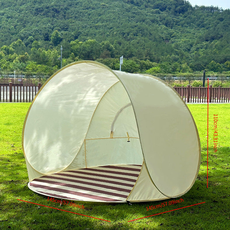 3-4 Person Outdoor Beach Tent - Easy Setup, Foldable, Sunshade with Zipper Closure